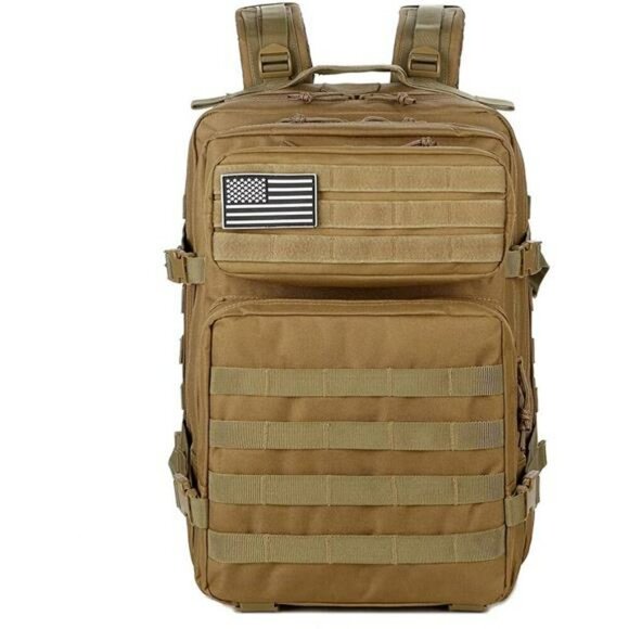 QTQY 45L Tactical Backpack Molle Military Hiking Bug Out Bag Waterproof - Picture 2 of 7